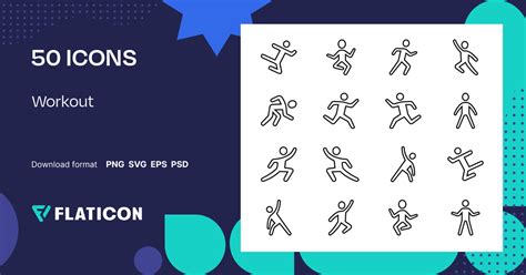 Workout Icon Pack | Black outline | 50 .SVG Icons