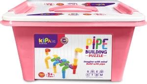 KIPA GAMING 150 Pieces Pipe Puzzle Construction Blocks With Storage ...