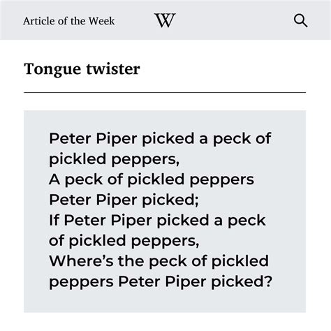 Peter Piper Nursery Rhyme