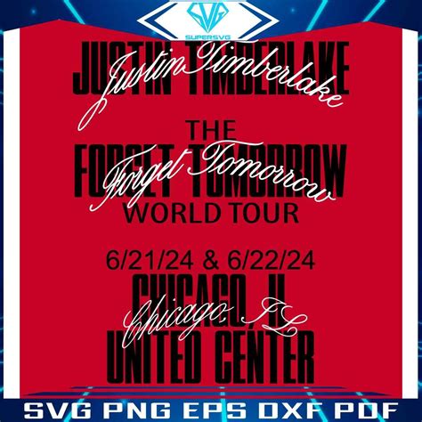 Justin Timberlake Chicago Tour Event 2024 Svg