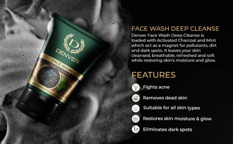 DENVER Deep Cleanse Face Wash - 100GM Each (Combo Set Of 2) | Deep Pore ...