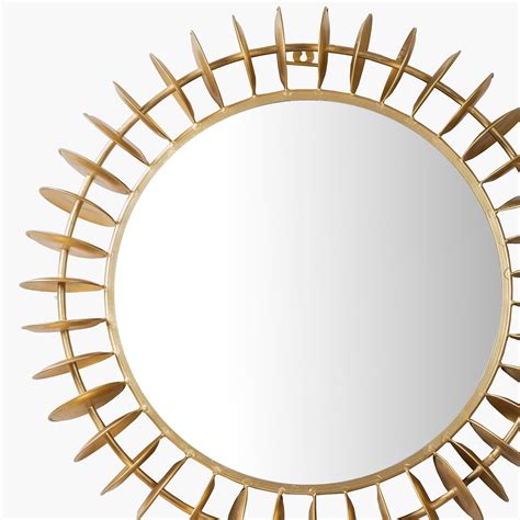 Buy VEDAS Metal African Daisy Round Decorative Wall Mirror - 88cm from ...