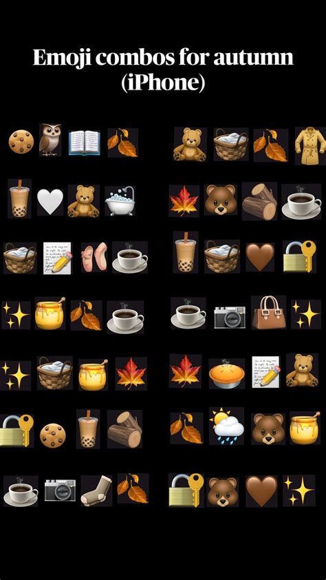EMOJI COMBOS FOR AUTUMN (IPHONE) | Idee foto instagram, Immagini ...