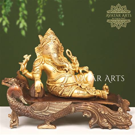 Brass Relaxing Ganesha on Couch – Avatar Arts