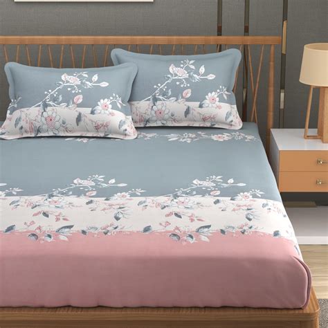 Buy Vram Premium Heavy Cotton Elastic Fitted Bedsheets with 2 King Size ...