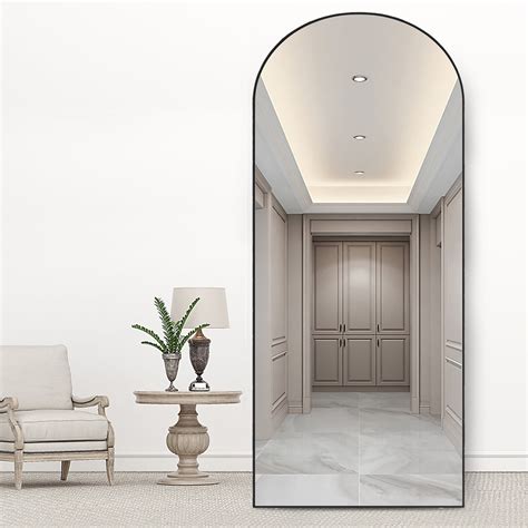 "RACHMADES Large Arched Floor Mirror, 65""x21"" Full Body Mirror with ...