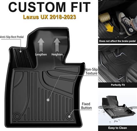 Automotive Floor Mats for Lexus UX/UX Hybrid 2018-2023 All Models ...