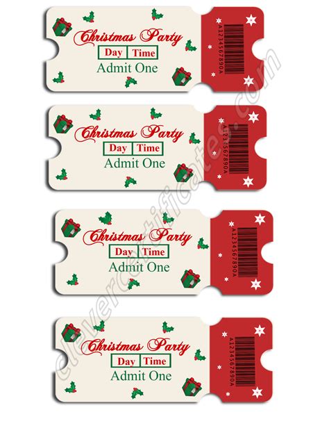 Editable Christmas Party Tickets - Editable Tickets And Coupons Templ
