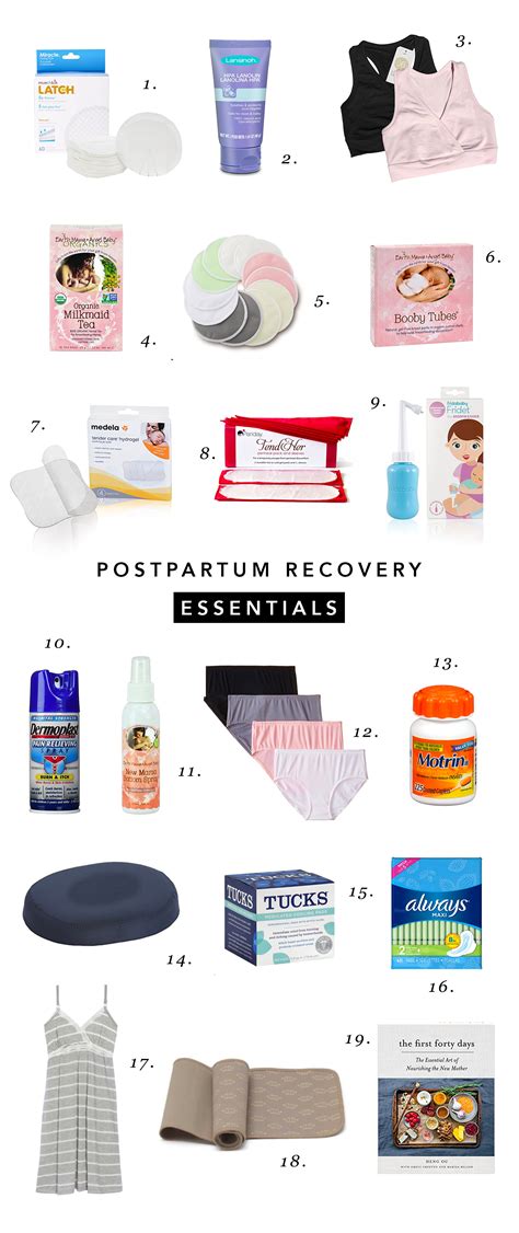 postpartum essentials - The Mama Notes