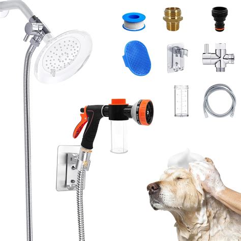 Amazon.com: Dog Shower Attachment Water Hose Nozzle Sprayer Set with ...