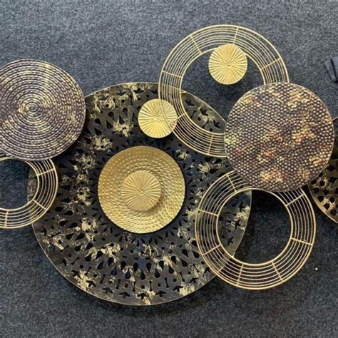 Abstract Metal Art Circles Wall Art (48 x 24 Inches) - Punam Metalcrafts