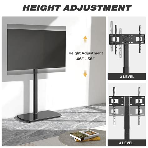 Universal Tall Floor TV Stand with Apple TV Mount/Roku Ultra Mount, ±30 ...