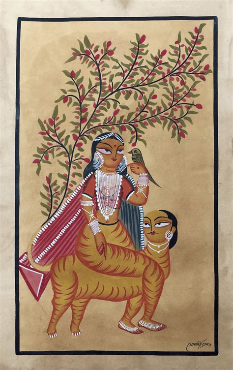 Traditional Indian art motifs in Kalighat paintings