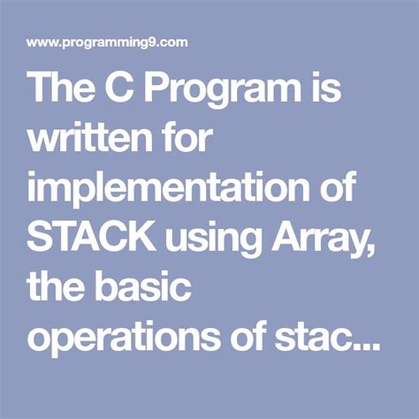 Image result for Program for Stack Operation Using Array in C