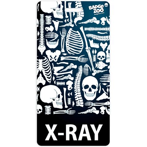 Buy X-Ray Badge Buddy - Black - Skeleton Themed - Radiology Vertical ...