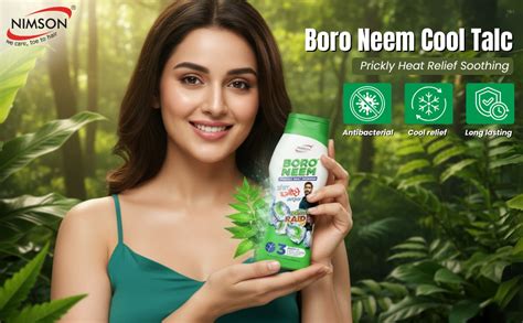 Nimson Boro Neem Prickly Heat Talcum Powder | Instant Cooling, Sweat ...