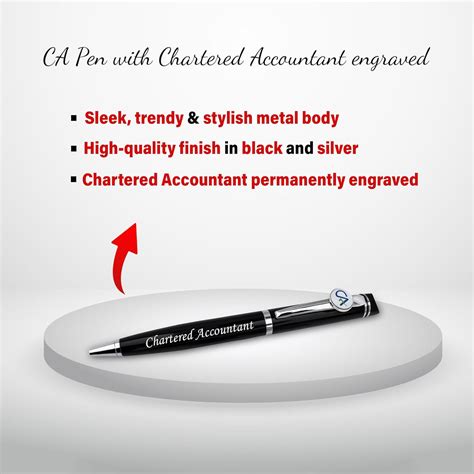 Chartered Accountant Gift Set – Black-Gold Pen & CA Logo Pen Stand.