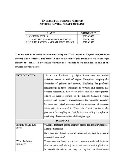 Image result for Post Draft Outline Example