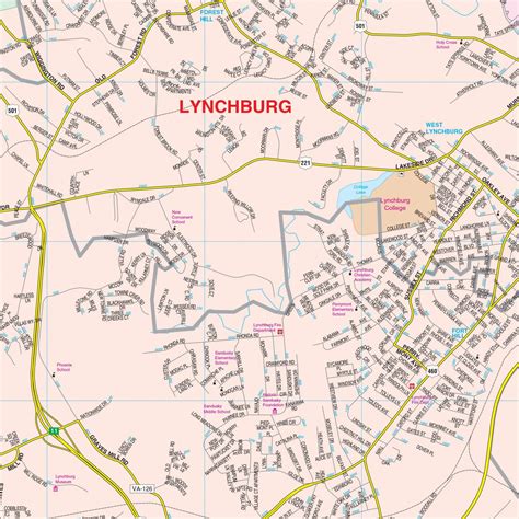 Lynchburg Virginia Wall Map » Shop City & County Maps – Ultimate Globes