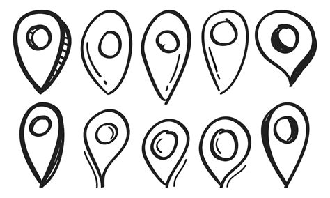 Hand drawn map pins sign location icon | Premium Vector