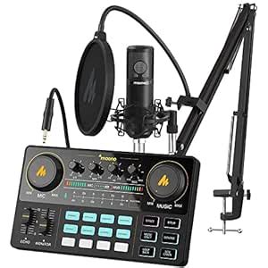 MAONO All-in-One Podcast Equipment Bundle - Audio Mixer With 3.5mm ...
