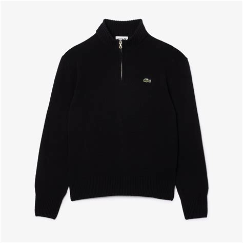 Zip Neck Carded Wool Sweater