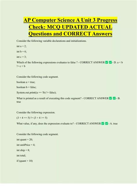 Image result for AP Computer Science MCQ