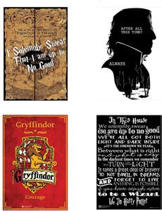 WB Official Licensed Harry Potter Set of 4 Always Snape Marauders Map ...