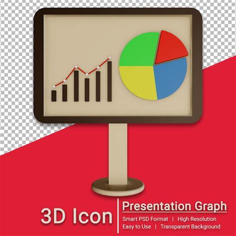 Chart infographic 3d icon for presentation with transparent background ...