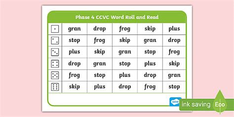 Phase 4 CCVC Roll and Read Mat 1 | Twinkl (teacher made)