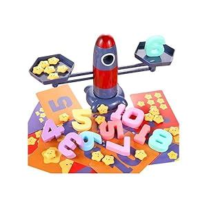 CALANDIS™ Rocket Balance Scale Board Game Math Number Learning Toy for ...
