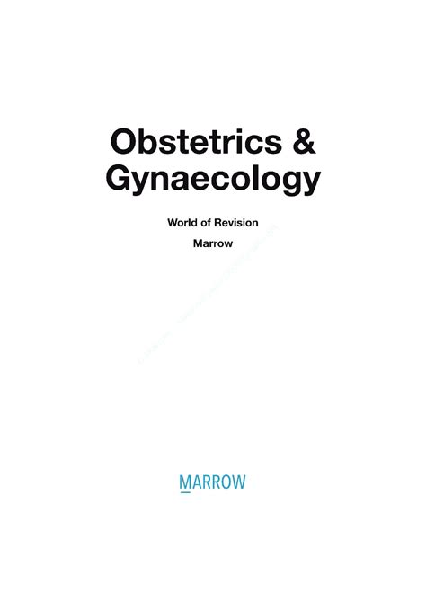 Obstetrics & Gynaecology world of Revision Marrow 2025