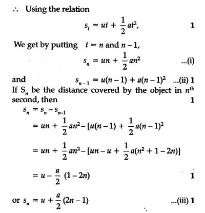 Prove that the distance travelled by an object in nth second is given ...