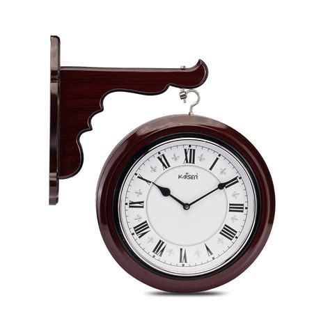 Buy KAISER 23 Inch Quartz Dual Wall Clock - Non-Ticking Silent Movement ...
