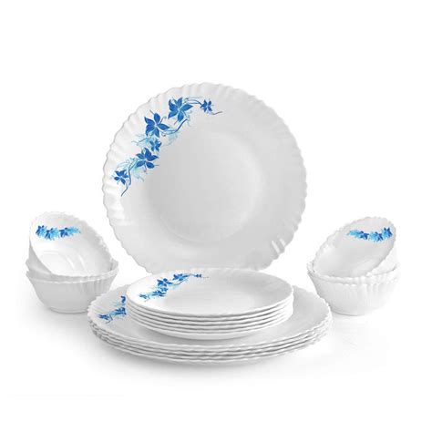 Cello Dazzle Opalware Dinner Set (18 Pcs, Blue Swirl) – GOOD HOMES