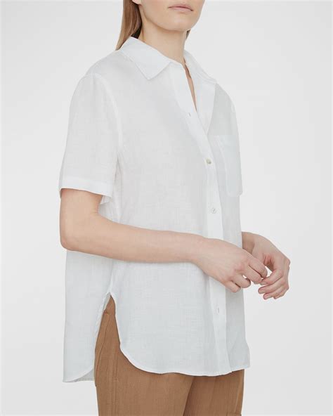 Tory Burch Linen Camp Shirt | Neiman Marcus