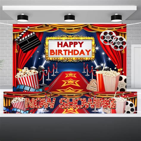 Movie Theme Party Decorations Include Large Fabric Backdrop Happy ...