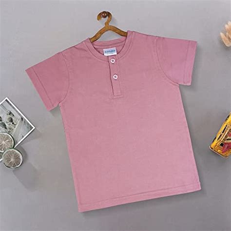 Buy KiddieKid Cotton Pink Henley Neck Tshirt at Amazon.in