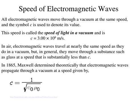 Speed Of Electromagnetic Waves In Vacuum