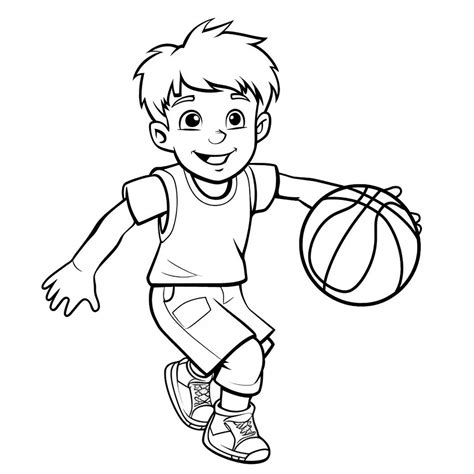 Blank Basketball Coloring Page