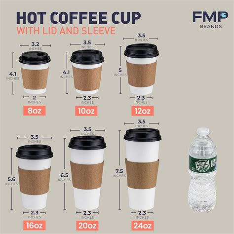50 Pack 16 oz White Paper Coffee Cup with Black Dome Lid and Kraft ...