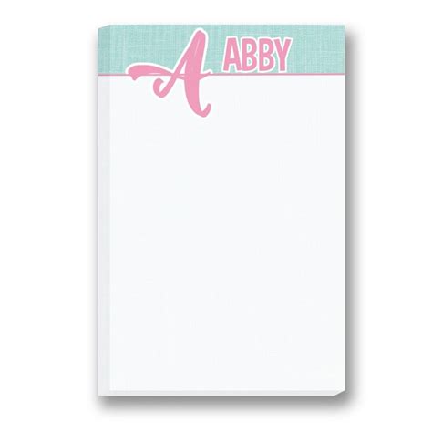 Abby Note Pad | Custom Note Pad | Custom Printed Notepads | Monogrammed ...