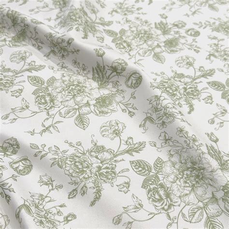 French Toile (Poly Print) Table Linen in Sage – Urquid Linen