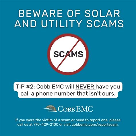 Beware of solar and utility scam calls! Cobb EMC employees will never ...