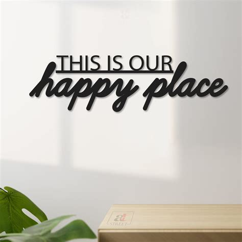 Art Street This is Our Happy Place MDF Plaque Painted Cutout For Wall ...
