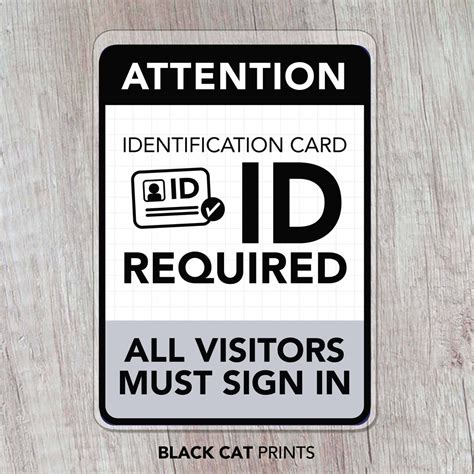 No ID No Entry Please Display ID At All Times Sign / Laminated Signage ...