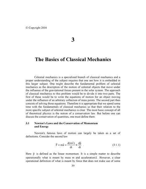 Chapter 3 - Lecture notes MSc classical mechanics - © Copyright 2004 3 ...