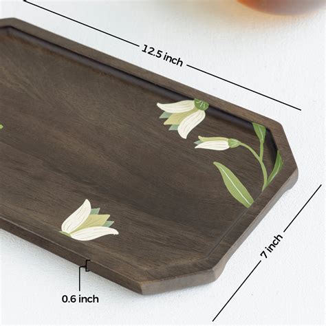 Aurum Crafts | Premium Handpainted Wooden Serving Tray (Size 12.5in x ...