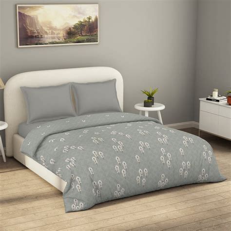 Buy SPACES Essentials Floral Print Cotton Double Duvet Cover from ...