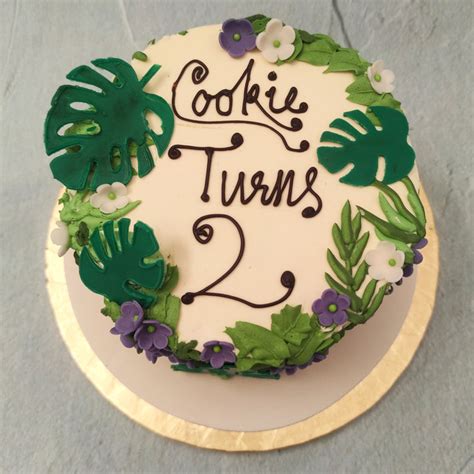 Tropical Palm Leaf Cake | Handpainted Buttercream Cake – Liliyum ...